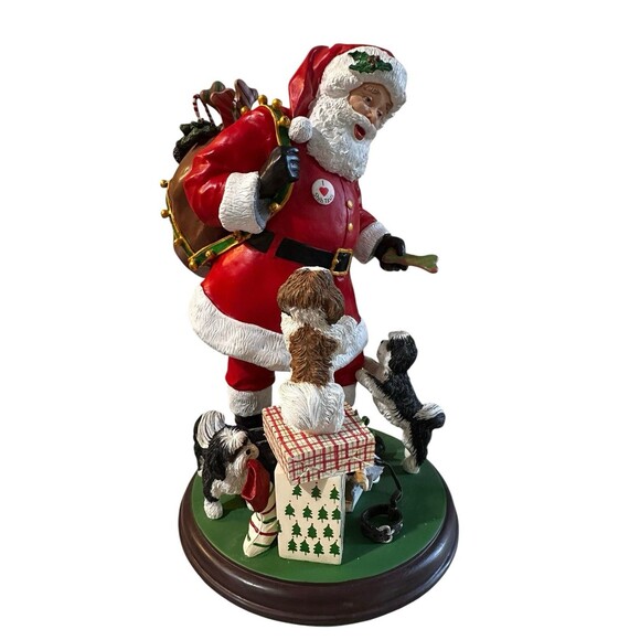 Danbury Mint Santa's Little Shih Tzu Pals Christmas Dog Figurine - Picture 2 of 10